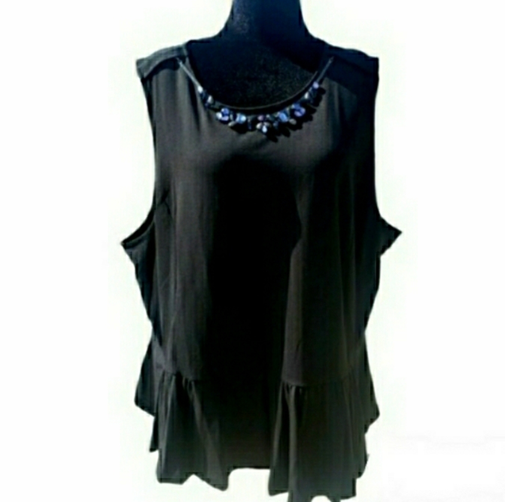 Black Top and Necklace 2 Pc Set Sleeveless The Limited 3XL NWT 🤍 Retail $79- - Picture 4 of 12
